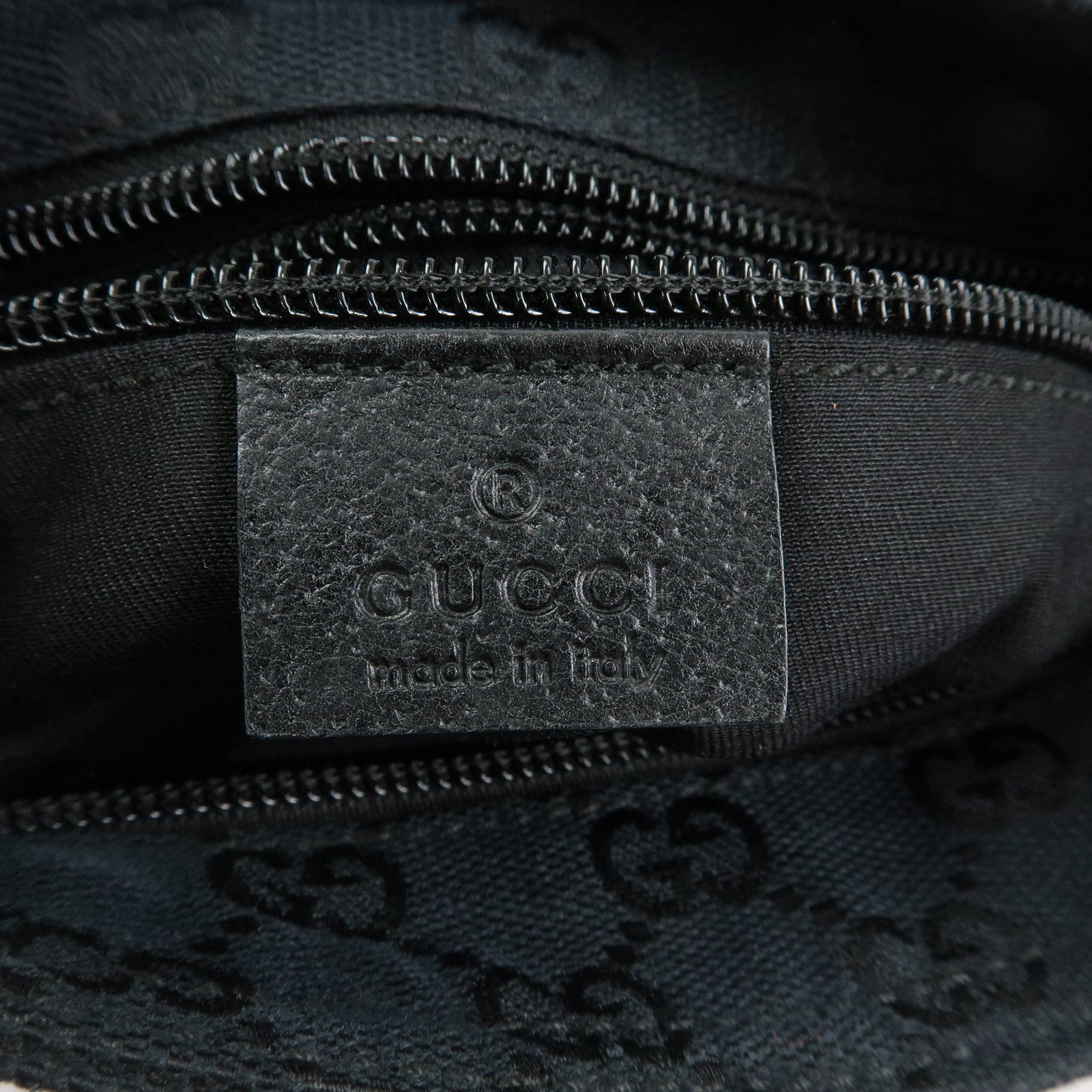 GUCCI Sherry GG Canvas Leather Shoulder Bag Messenger Bag Black
