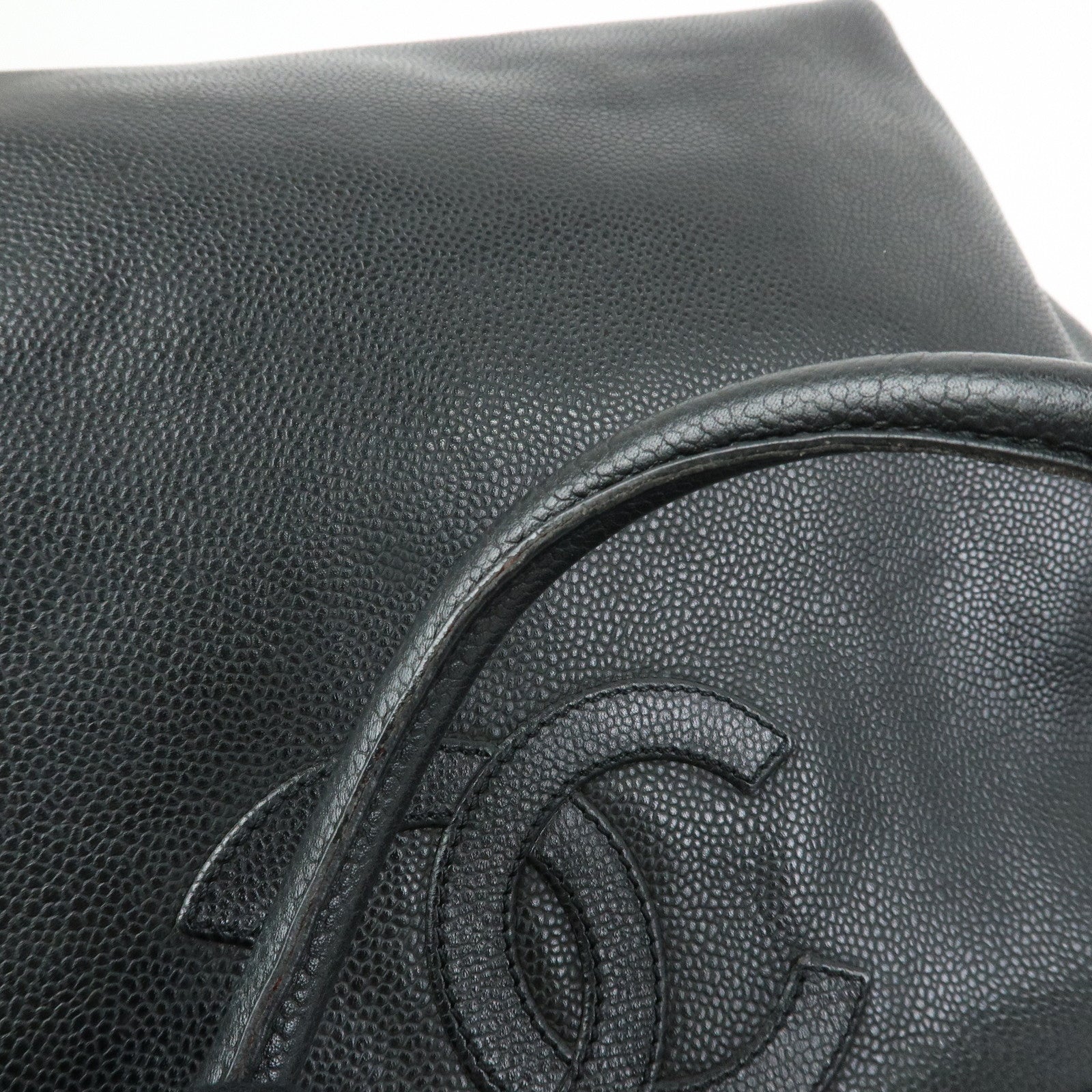CHANEL COCO Mark Caviarskin Tote Bag Shoulder Bag Black