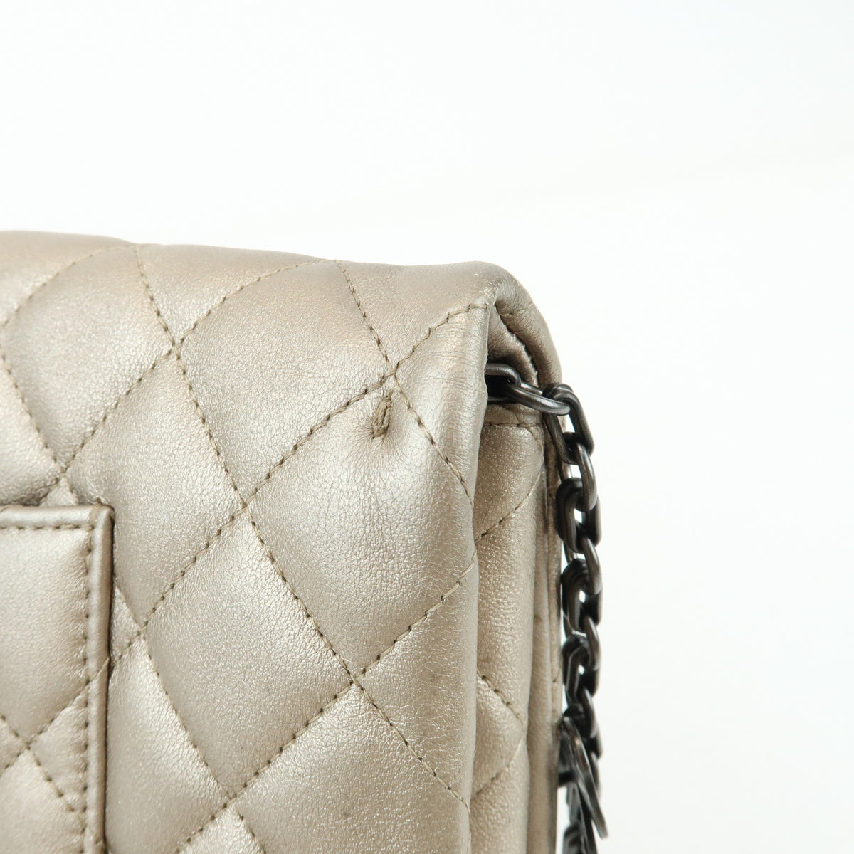 CHANEL Matelasse COCO Mark Leather Chain Shoulder Bag Bronze