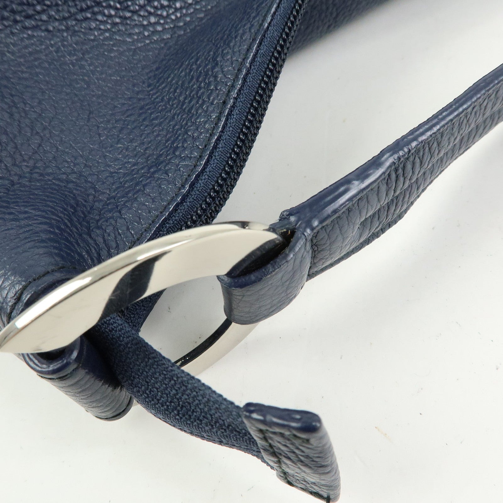 FURLA Leather Shoulder Bag Hand Bag Hobo Bag Dark Navy