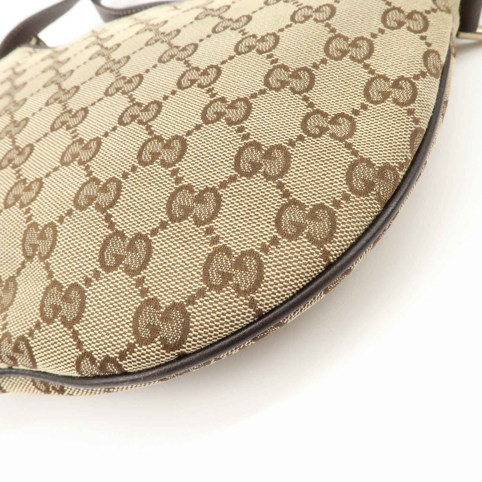 GUCCI New Brit GG Canvas Leather Shoulder Bag Beige Brown 169998 Used