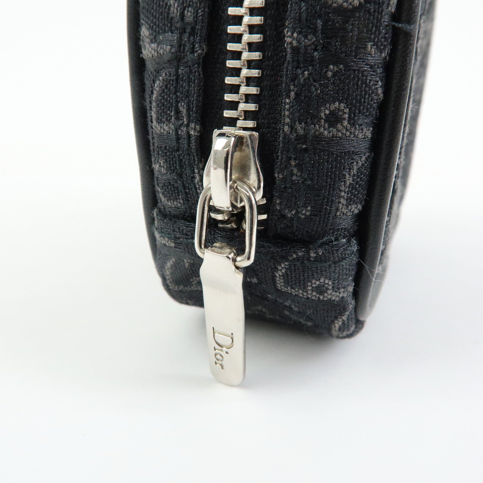 Christian Dior Trotter Oblique Jacquard Leather Tiny Pouch Black