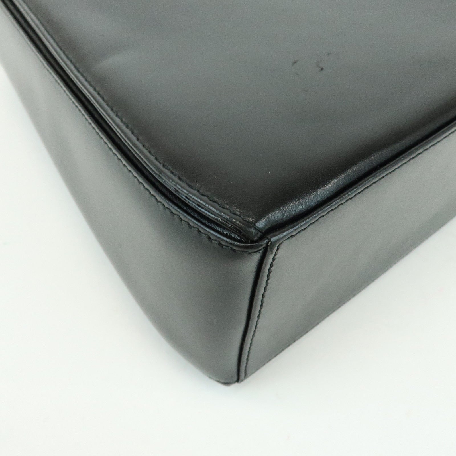 Ferragamo Gancini Leather Shoulder Bag Hand Bag Black