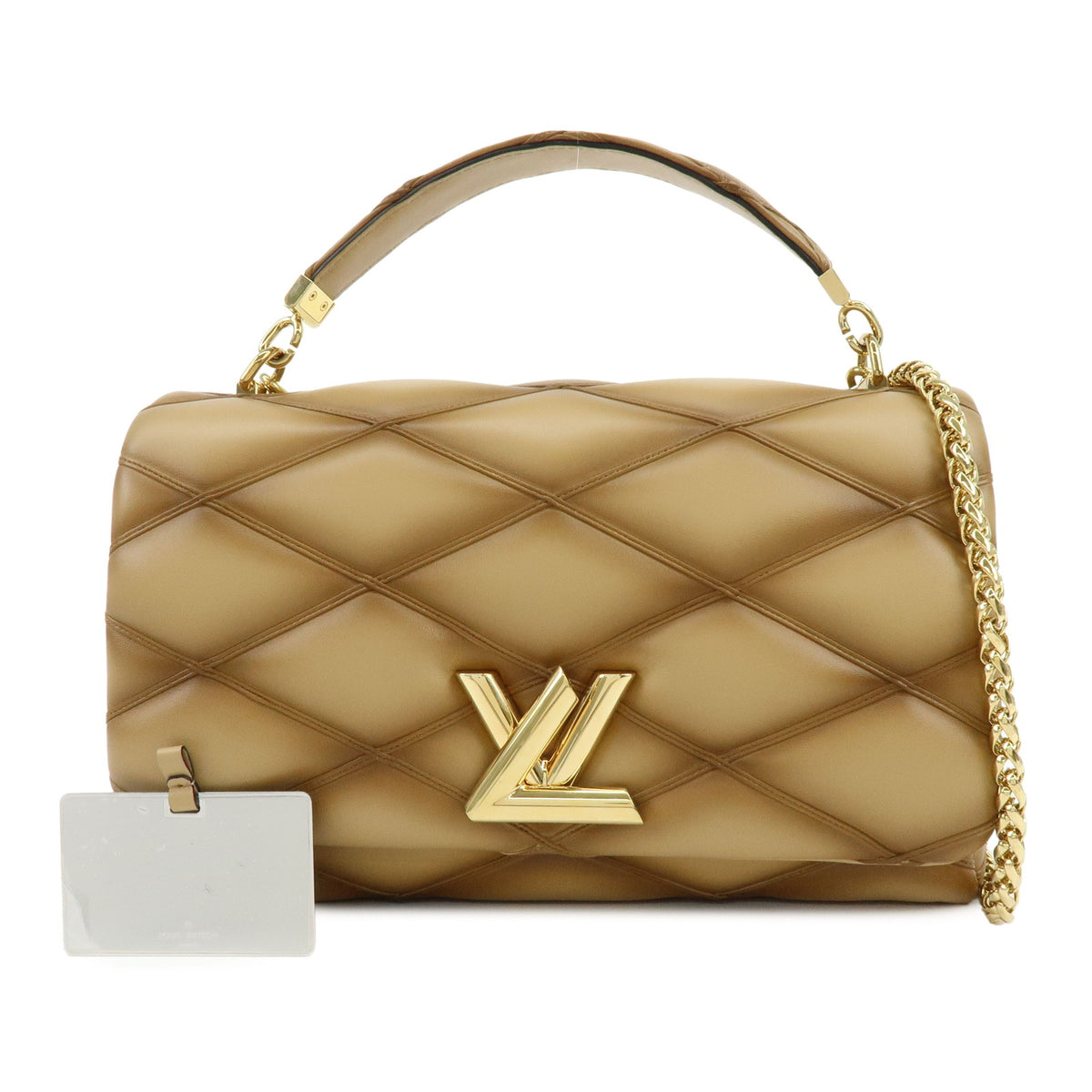 Louis Vuitton Malletage GO-14 GM Lamb Skin Chain Shoulder Bag M12332