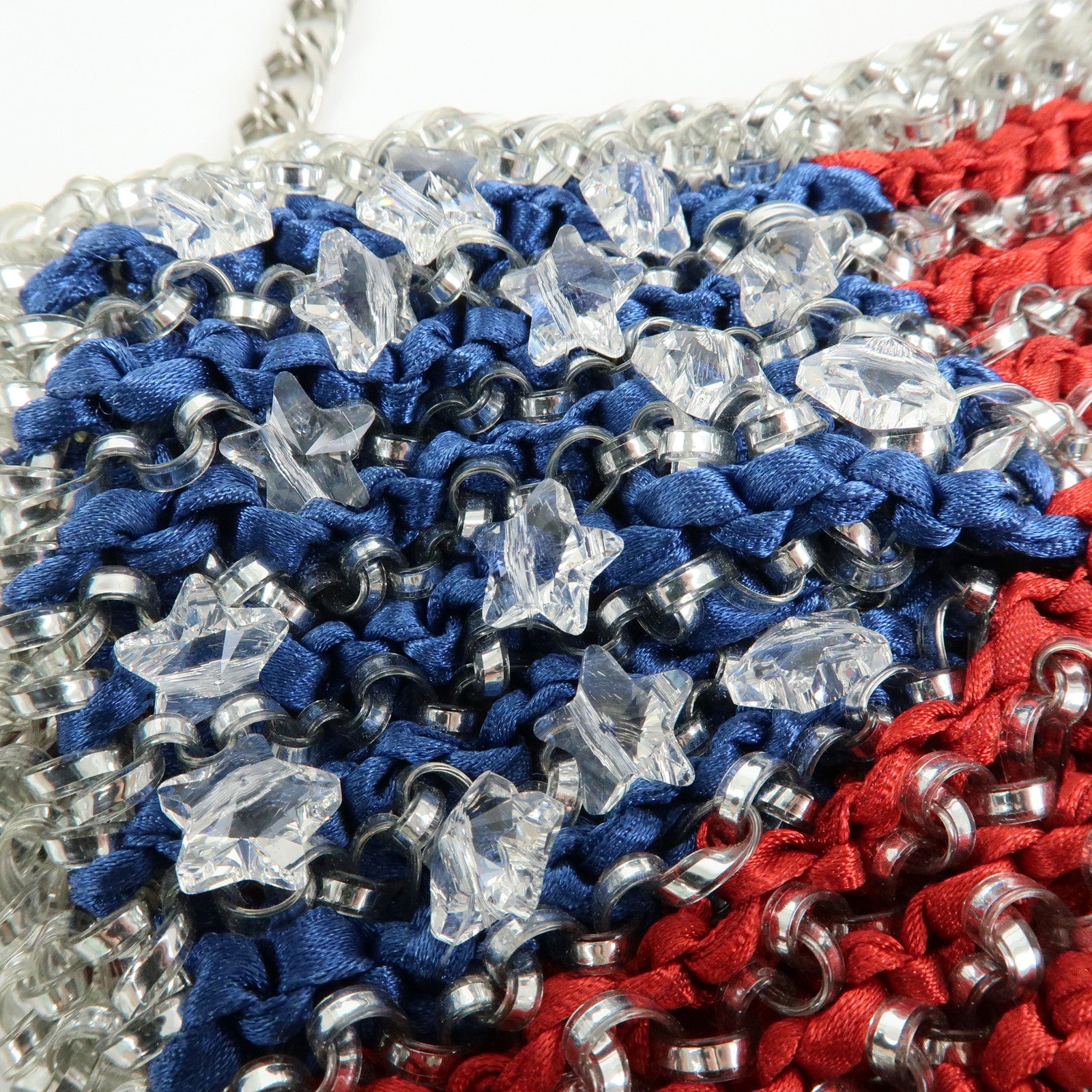 ANTEPRIMA Wire Bag PVC Satin 2Way Hand Shoulder Bag USA Flag
