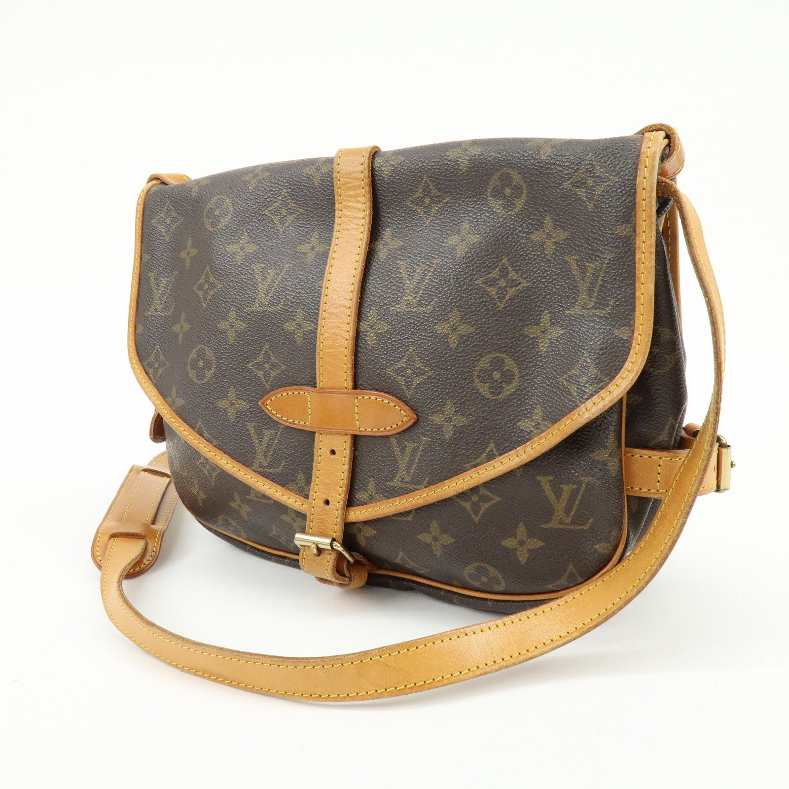 Louis Vuitton Monogram Saumur 30 Canvas Shoulder Bag Brown M42256