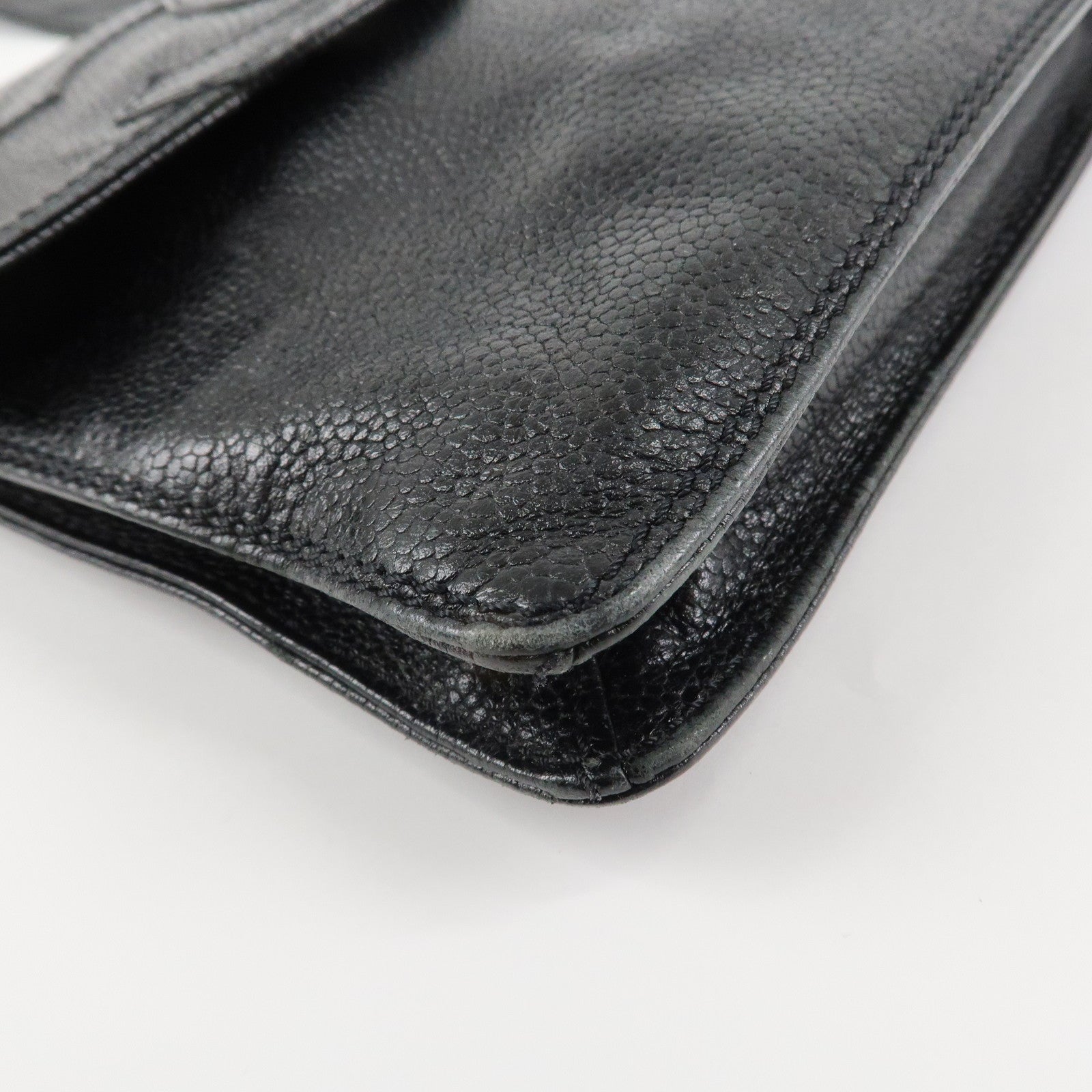 CHANEL COCO Mark Caviarskin Shoulder Bag Crossbody Bag Black Used