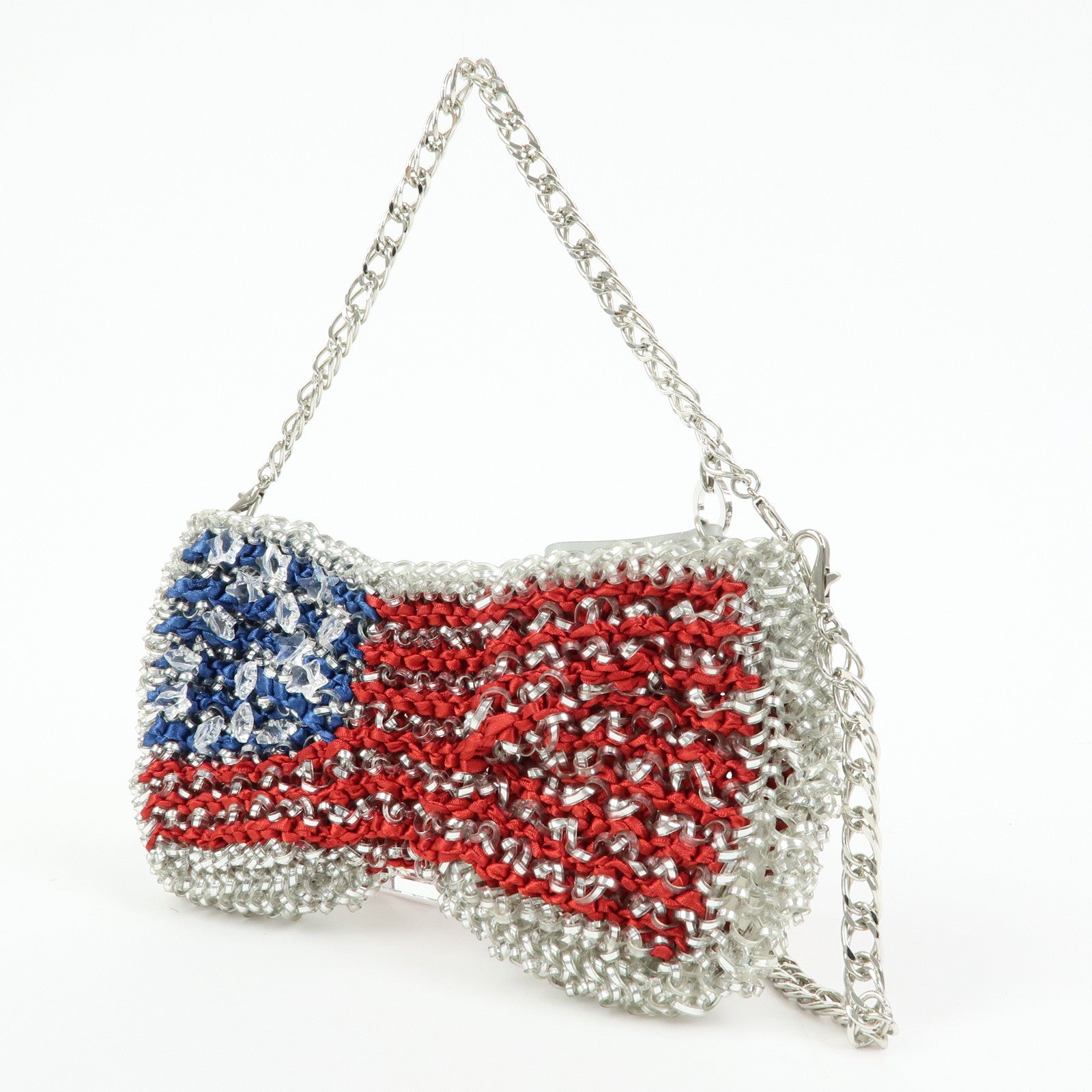 ANTEPRIMA Wire Bag PVC Satin 2Way Hand Shoulder Bag USA Flag