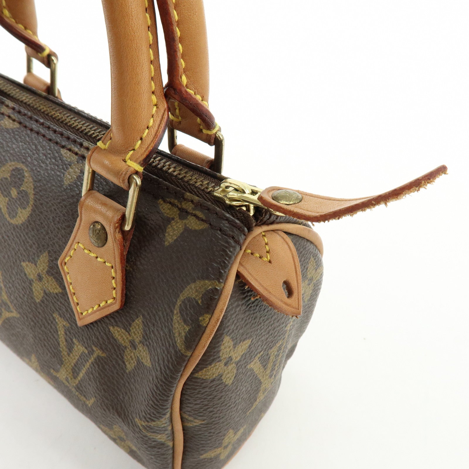 Louis Vuitton Monogram Mini Speedy Hand Bag and Strap Brown M41534 Lot