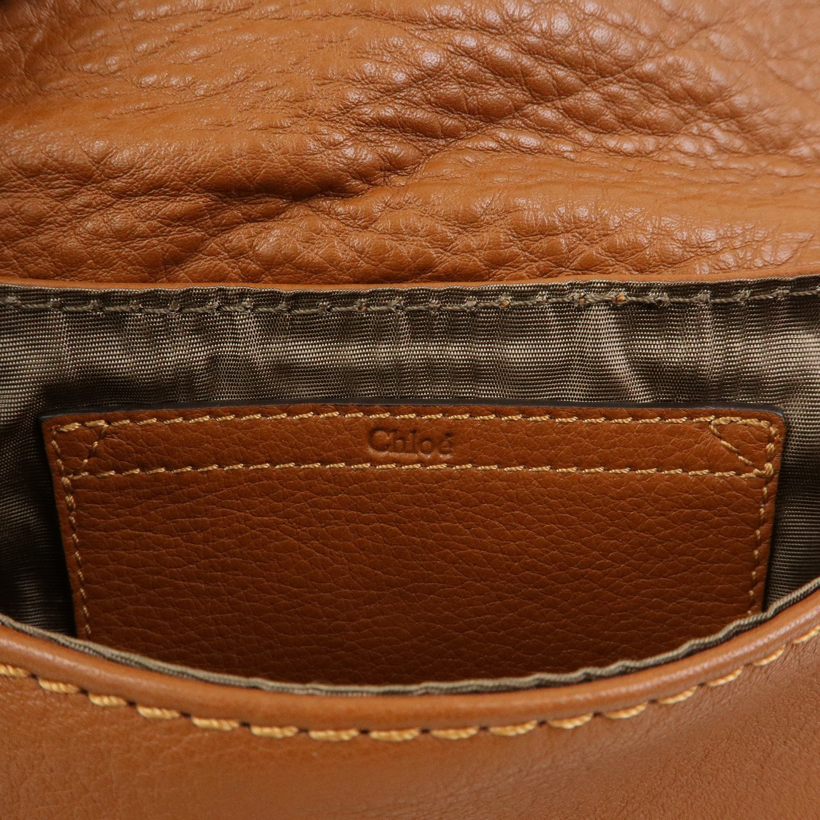 Chloe Marcie Leather Shoulder Bag Crossbody Bag Brown