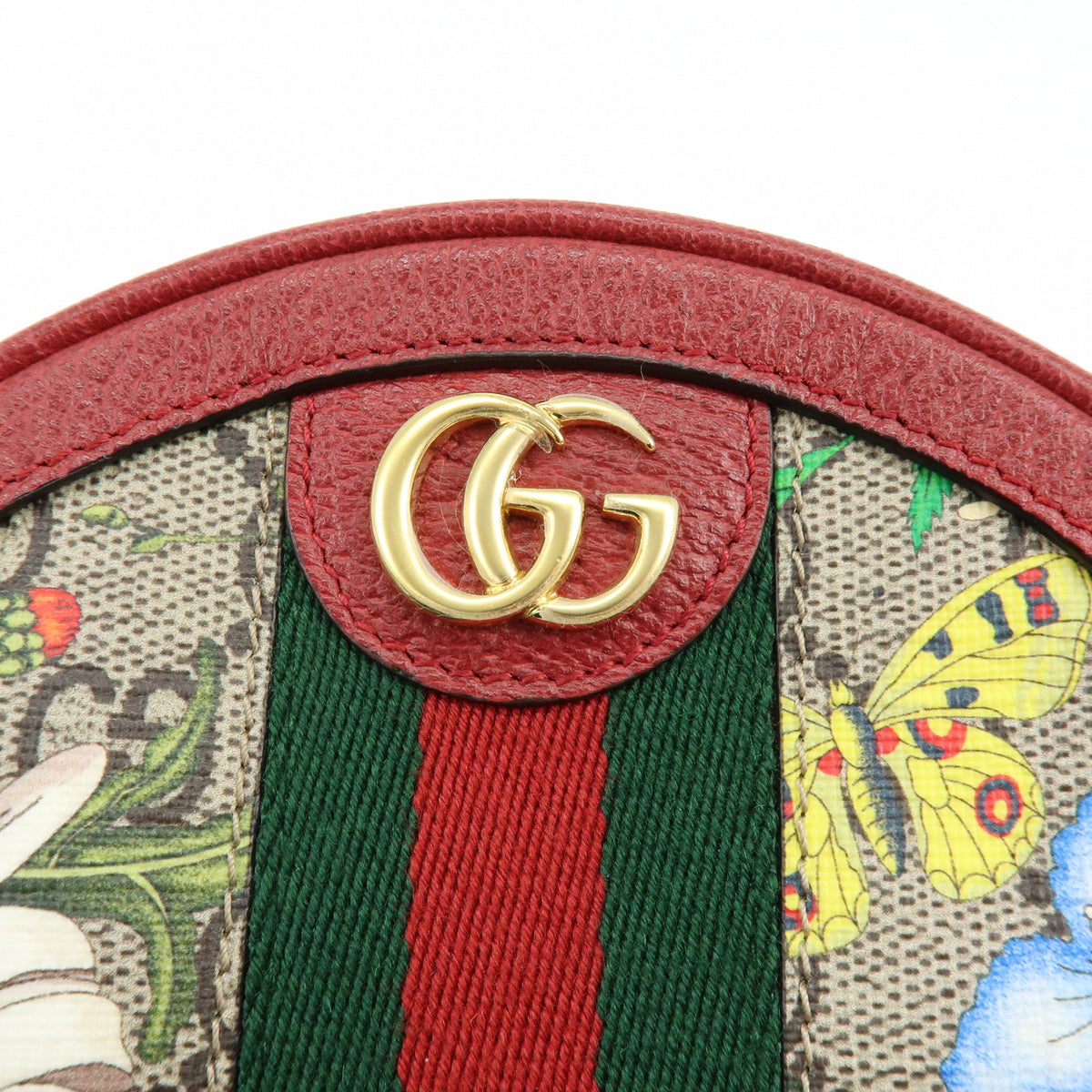 GUCCI Ophidia Sherry Flora GG Supreme Leather Backpack Red Beige 598661