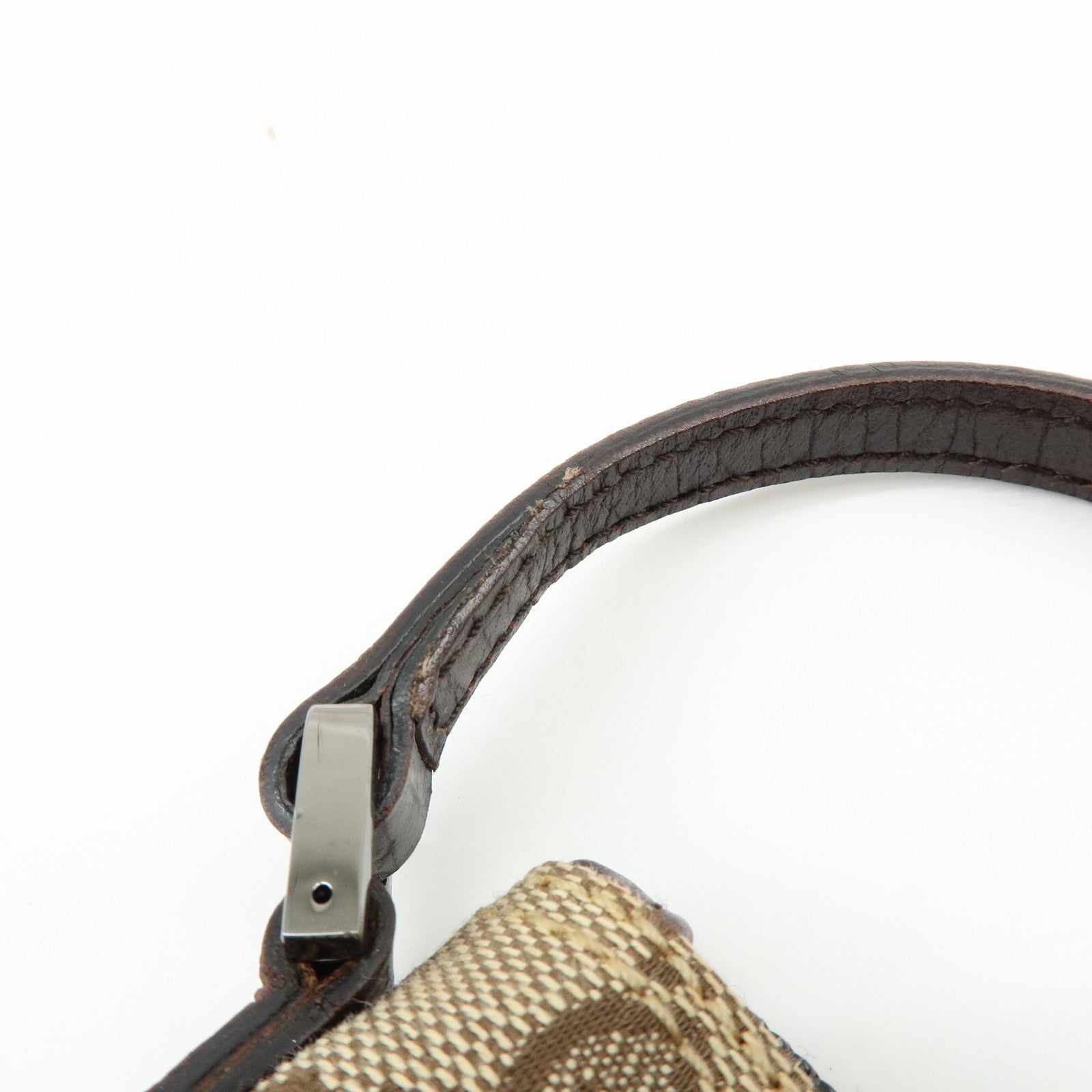 GUCCI Boat Bag GG Canvas Hand Bag Accessory Pouch Beige Brown 07198