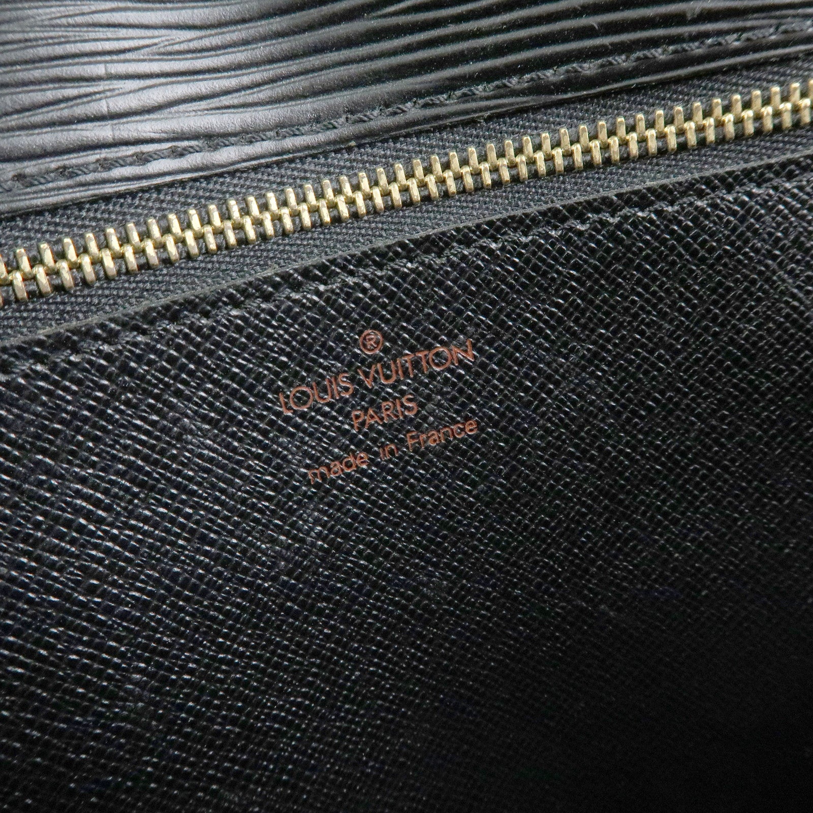 Louis Vuitton Epi Sellier Dragonne Leather Clutch Bag Noir Black M52612