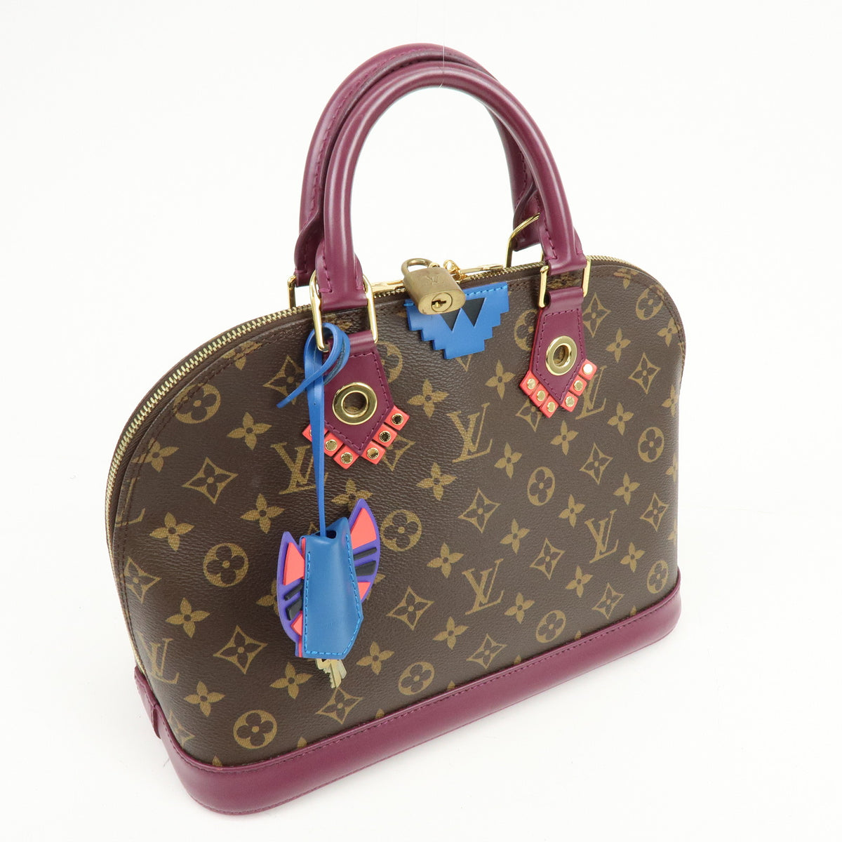 Louis Vuitton Monogram Totem Alma PM Hand Bag Brown Magenta M41662