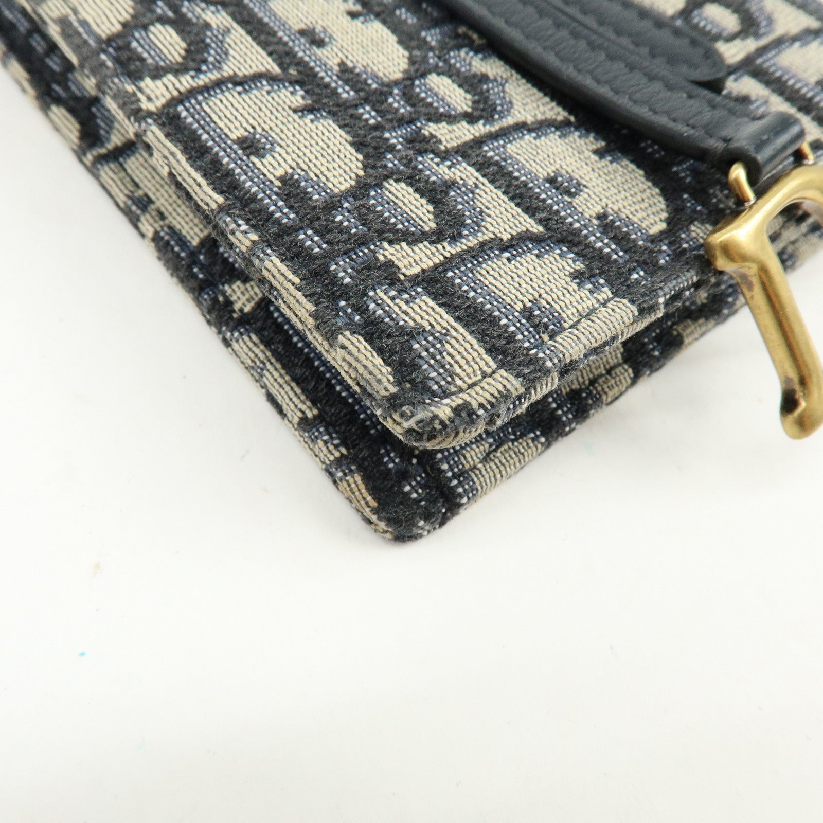 Christian Dior Oblique Jacquard Leather Vertical Saddle Shoulder Pouch