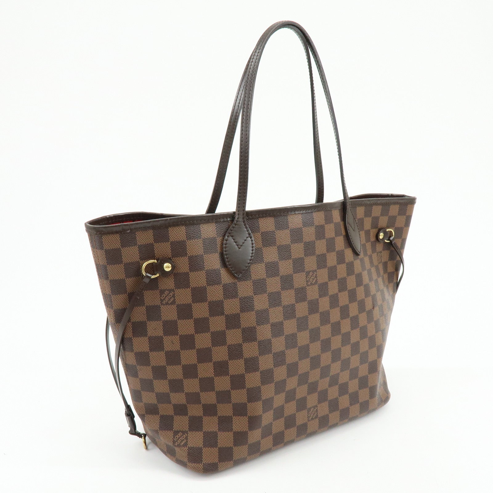 Louis Vuitton Damier Ebene Neverfull MM Tote Bag Cerise N41358