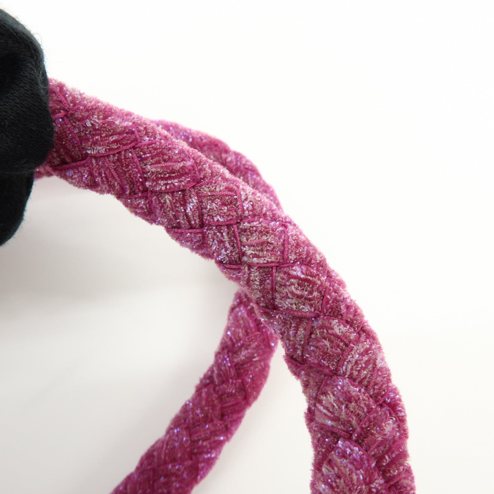 ANTEPRIMA Glitter Velour Yarn Knit Hand Bag Tote Bag Purple