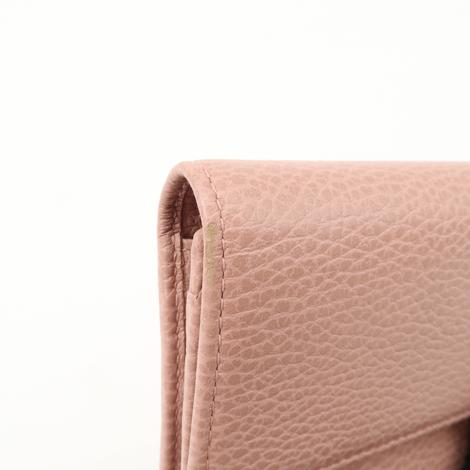 GUCCI Swing Leather Continental Wallet Long Wallet Pink 376186 Used