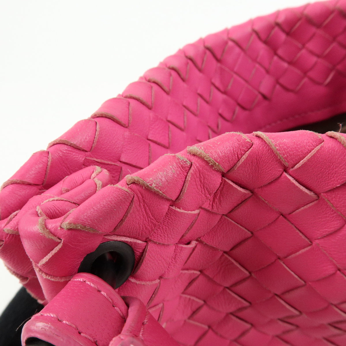 BOTTEGA VENETA Intrecciato Leather Bucket Shoulder Bag Pink