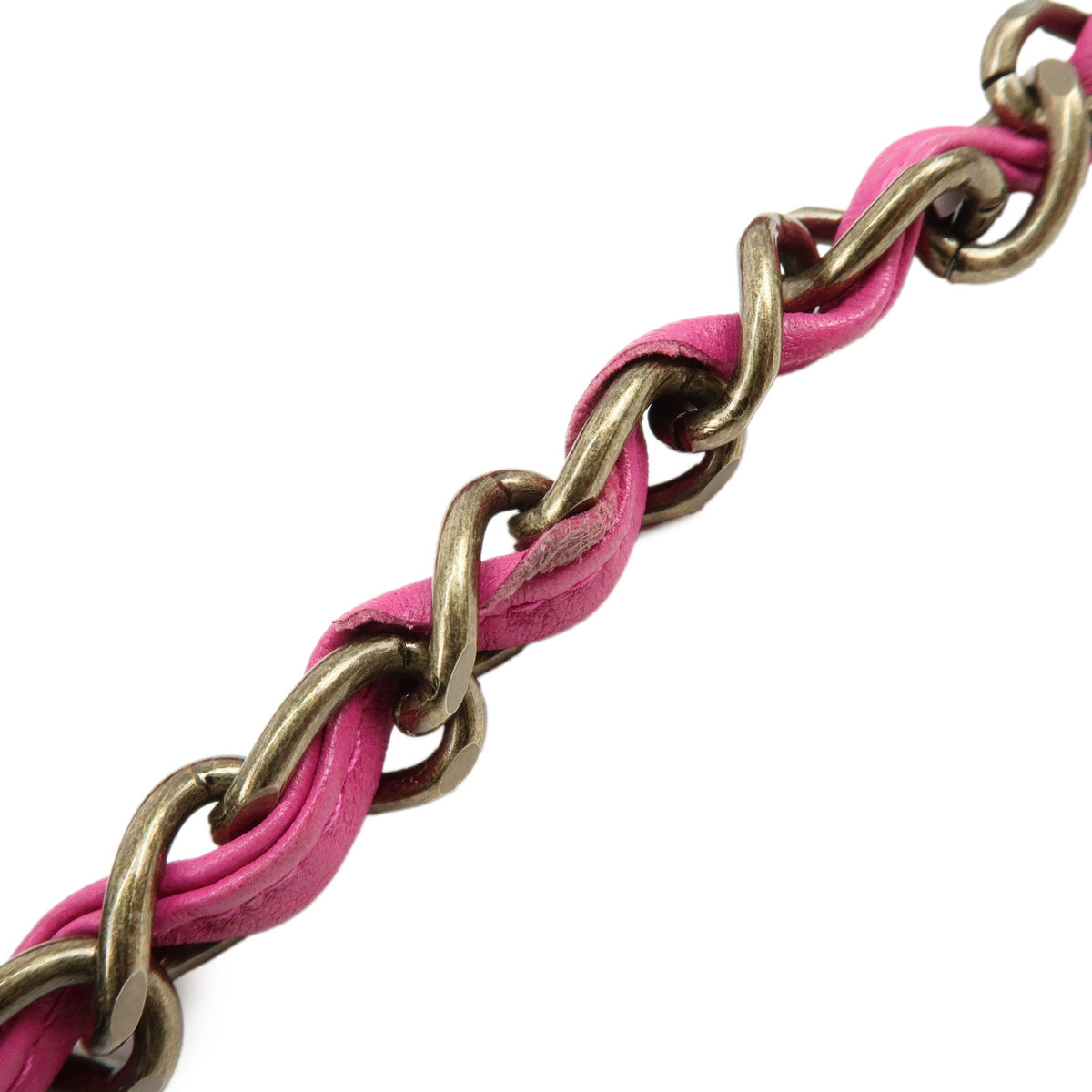 CHANEL COCO Mark Lapin Fur Leather Chain Shoulder Bag Magenta
