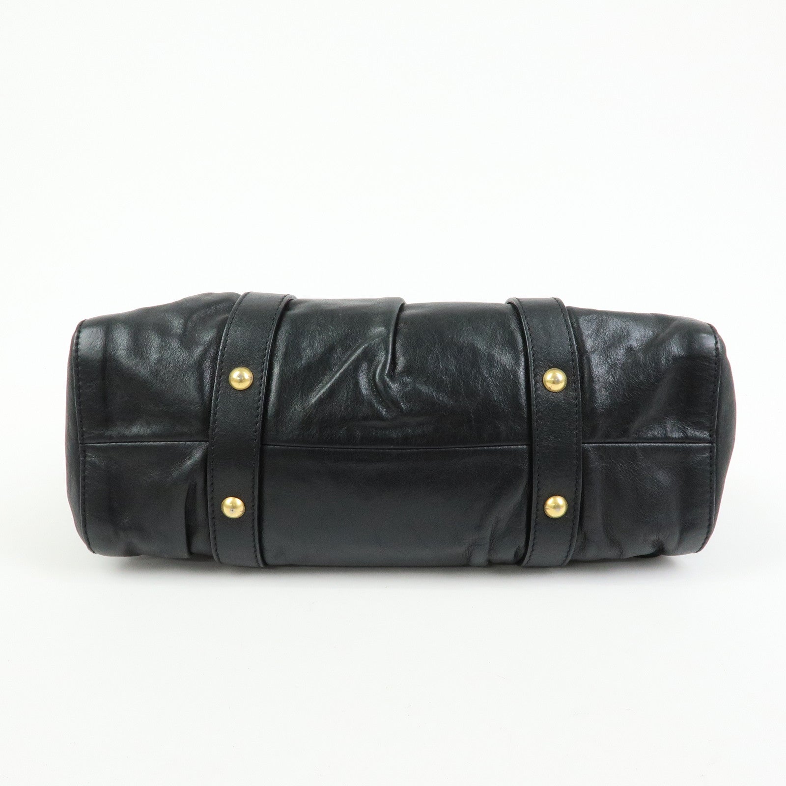 MIU MIU Vitello Lux Leather 2Way Bag Hand Bag Shoulder Bag Black