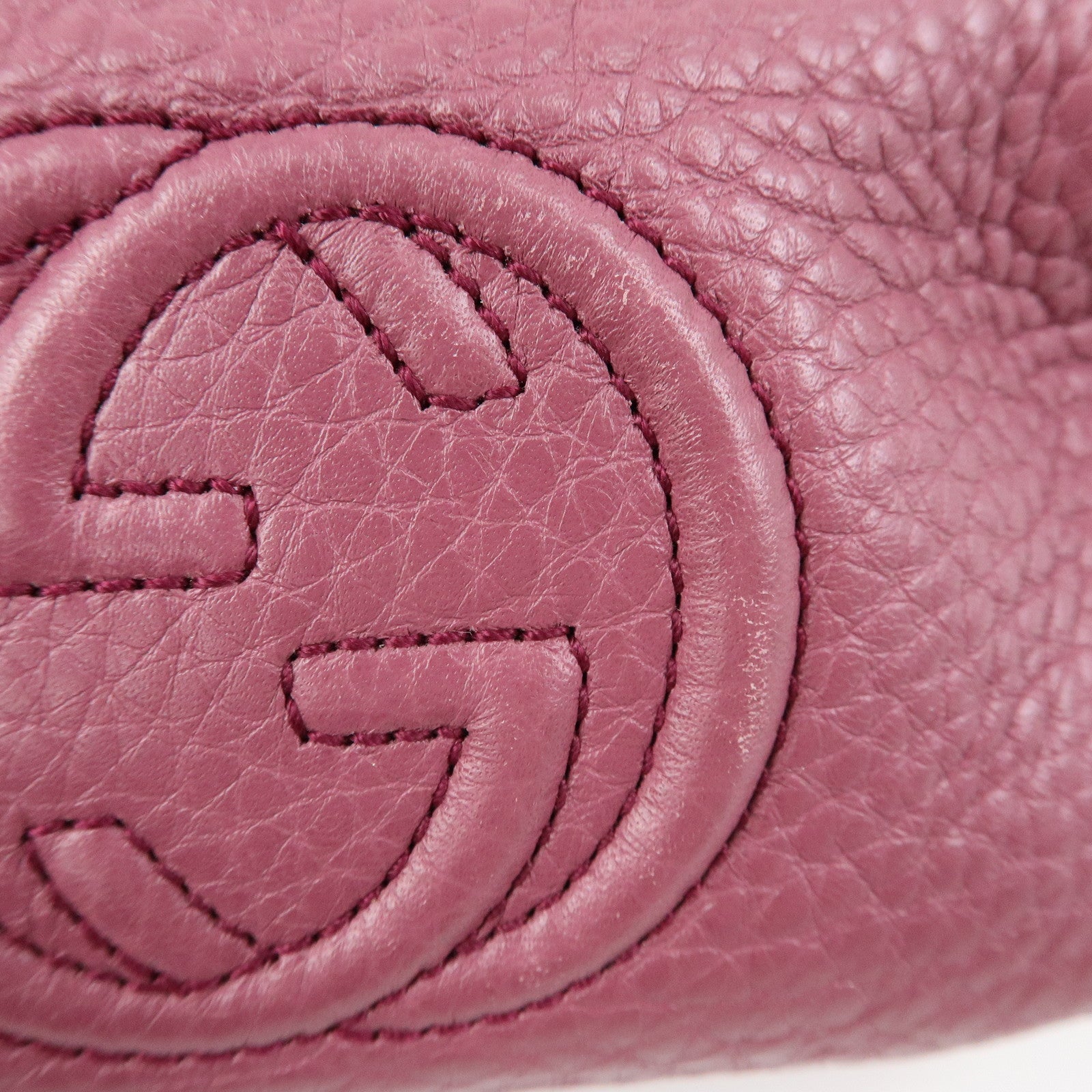 GUCCI Interlocking G SOHO Leather Cosmetic Pouch Makeup Case 308634