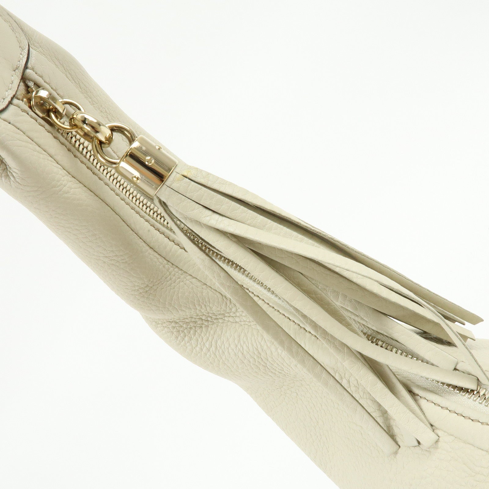 GUCCI SOHO Interlocking G Leahter Shoulder Bag White 282304