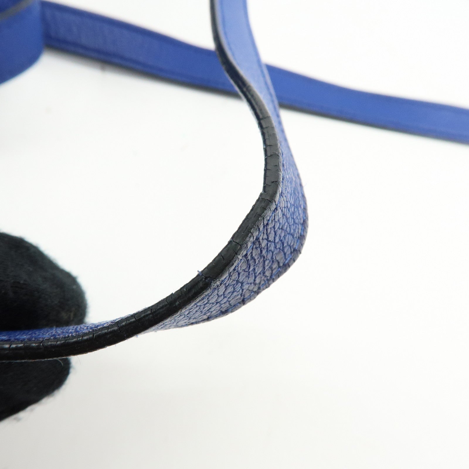 SAINT LAURENT PARIS Cassandra Leather Sac Shopping Bag Blue 394195