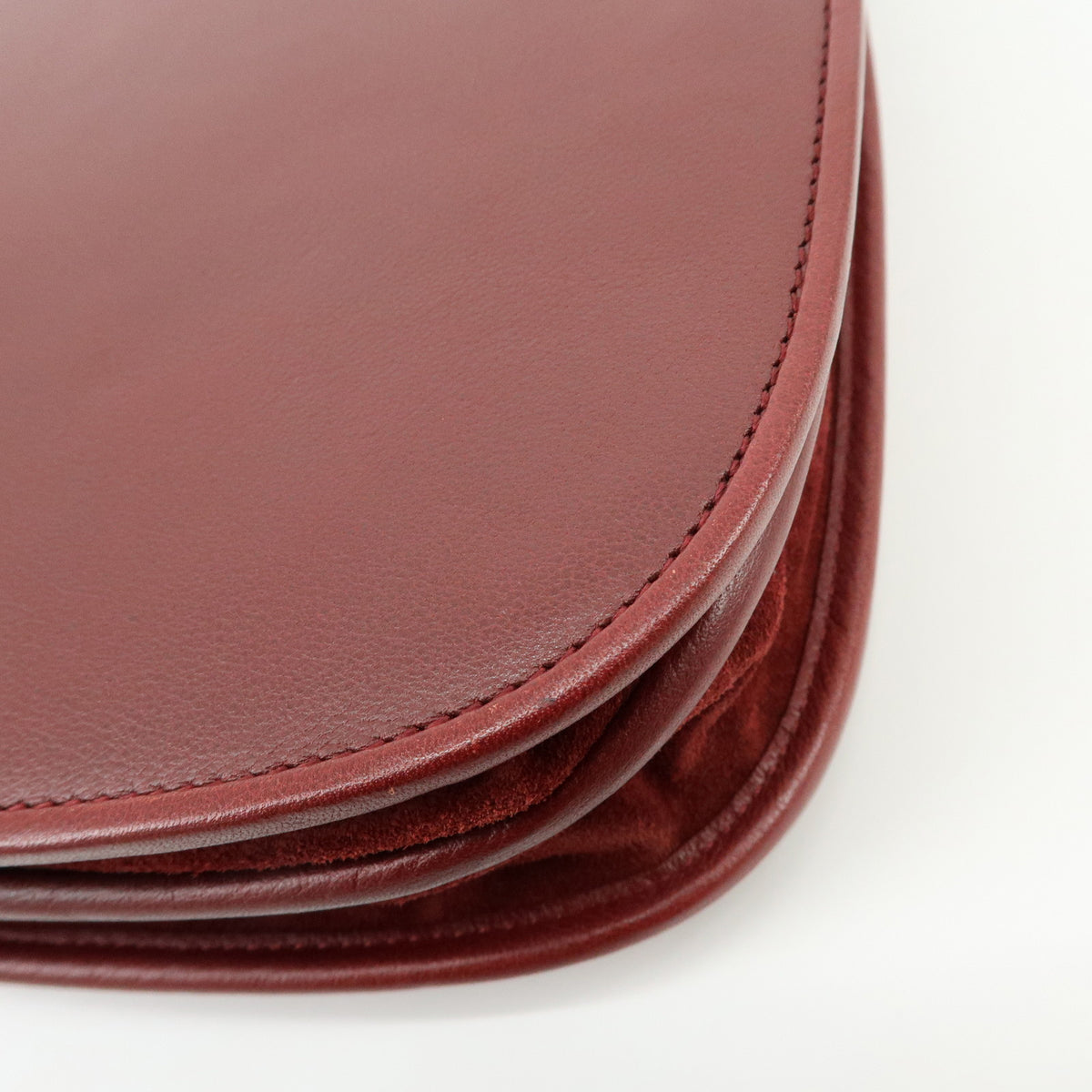 Cartier Must de Cartier Leather Flap Shoulder Bag Bordeaux