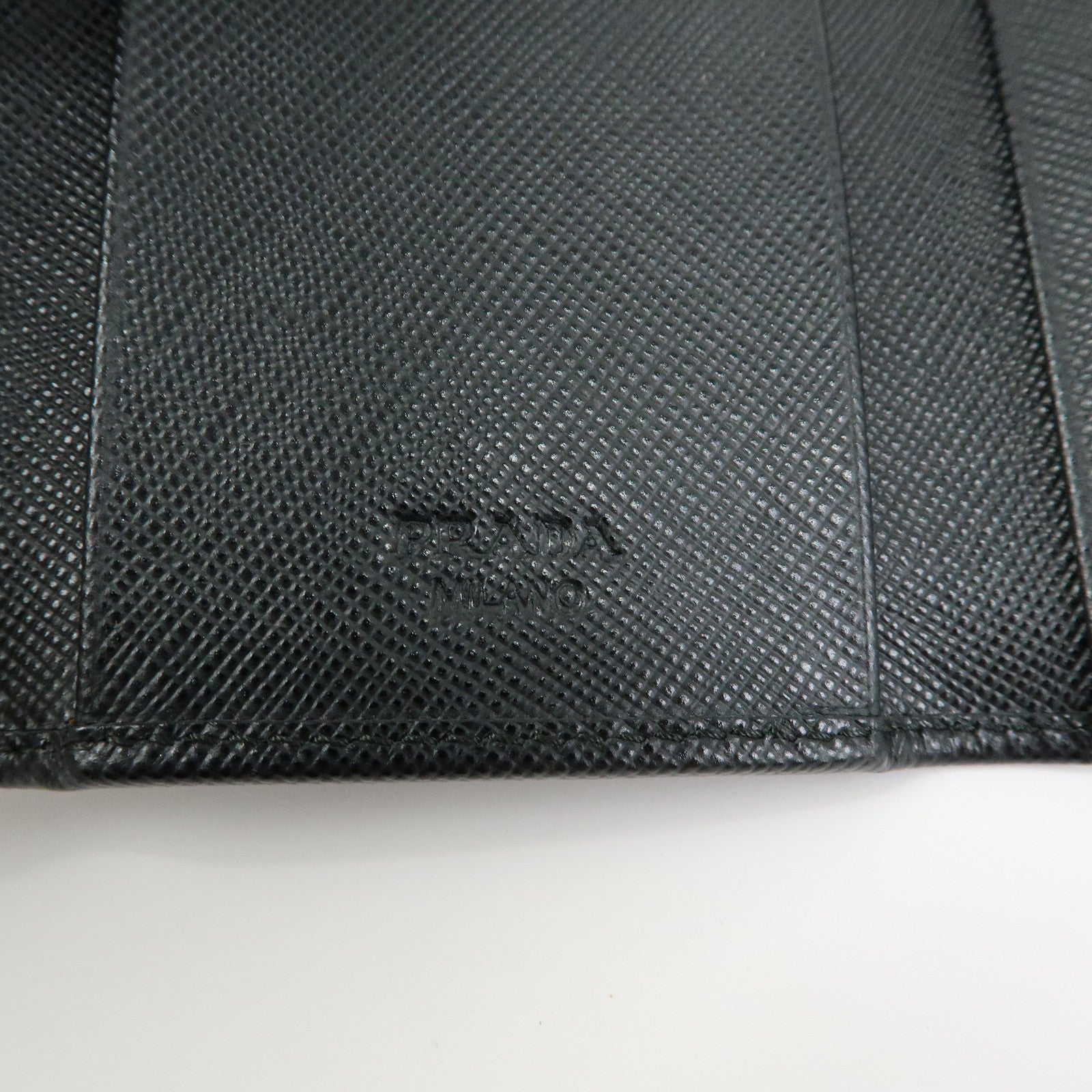 PRADA Saffiano Leather 6 Rings Key Case Key Holder Black