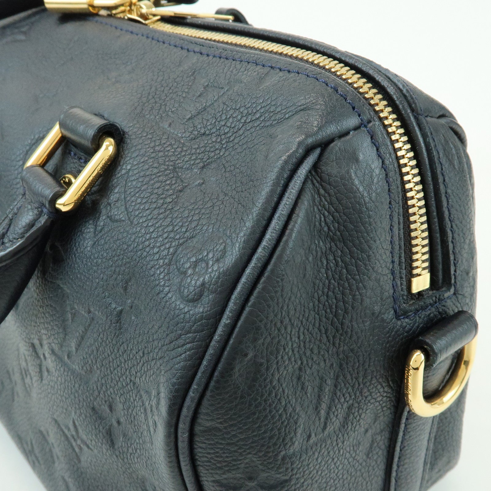 Louis Vuitton Monogram Empreinte Speedy Bandouliere 25 Navy M40762