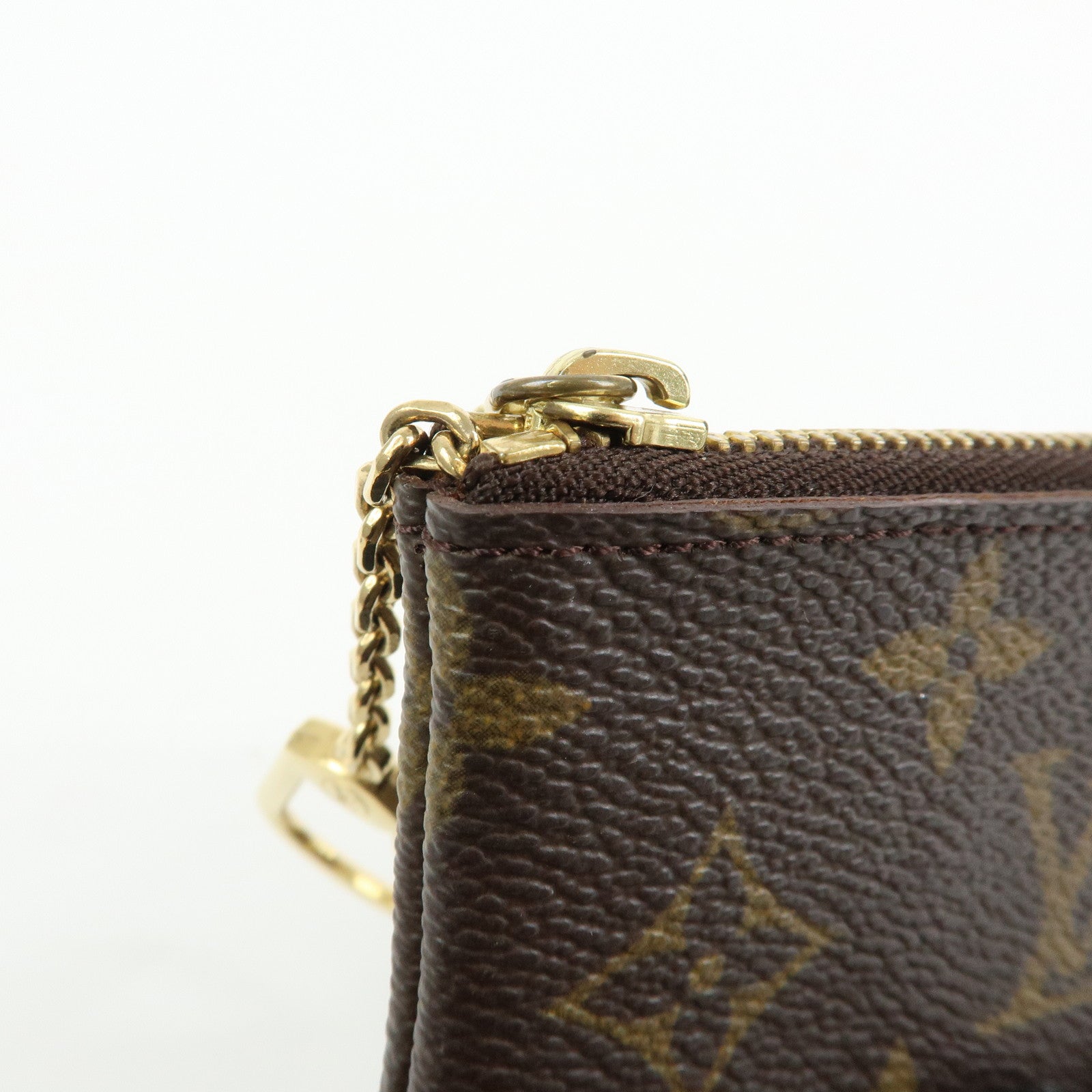 Louis Vuitton Monogram Pochette Cles Coin Case Key Case Brown M62650