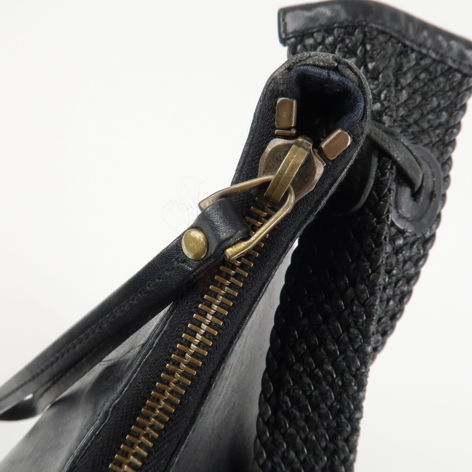 GUCCI Logo Leather Hobo Bag Shoulder Bag Hand Bag Black 204990 Used