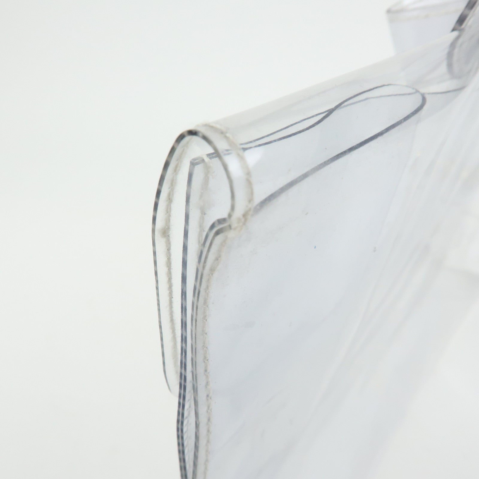 HERMES Kelly Vinyl Hand Bag Clear Transparent Gold