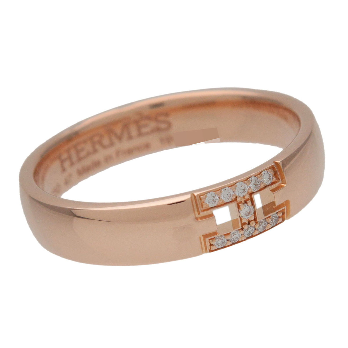 HERMES Ever Hercules 11P Diamond Ring K18 750PG #47 US4 EU47 HK8