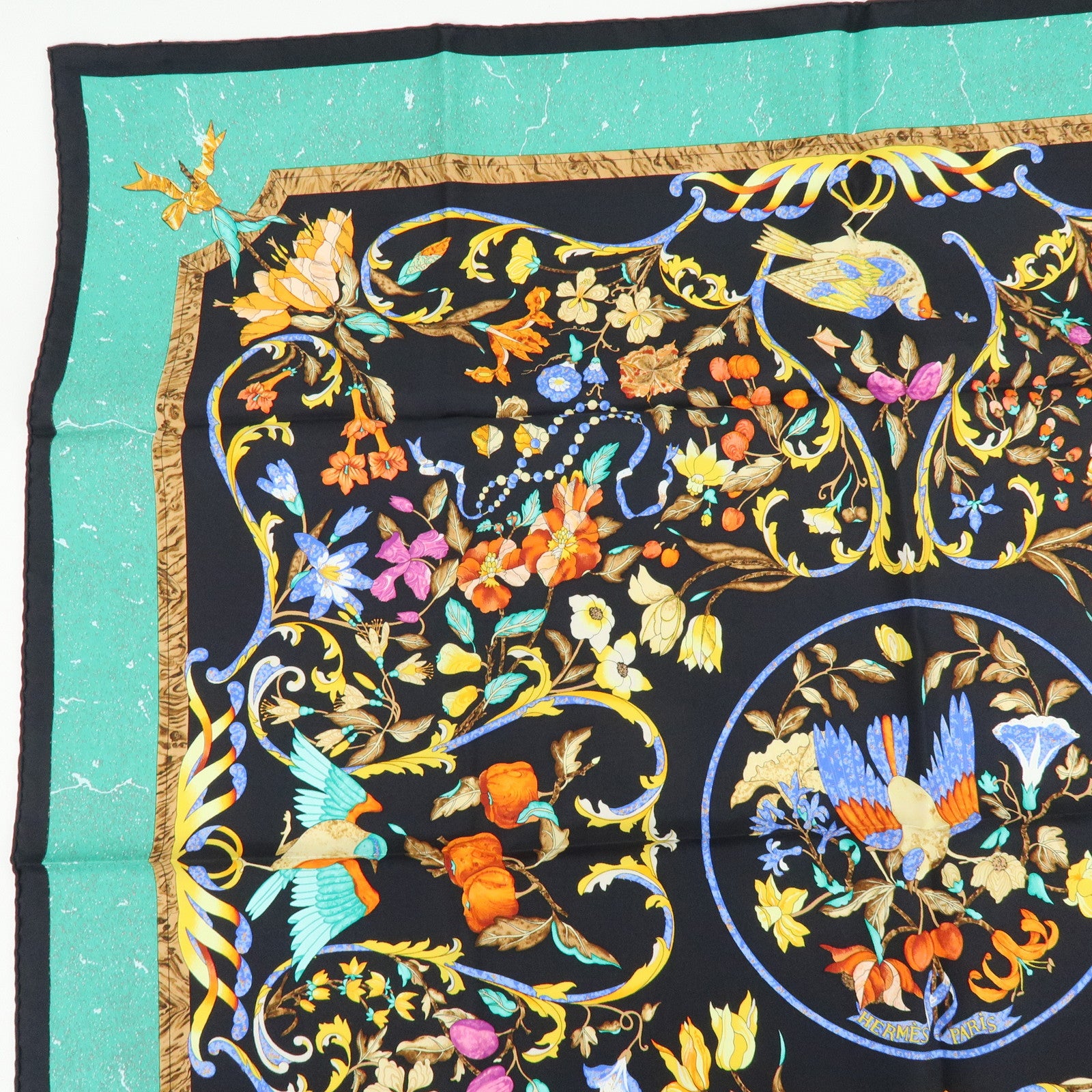 HERMES Carre 90 Silk 100% Scarf PIERRES D' ORIENT ET D' OCCIDENT