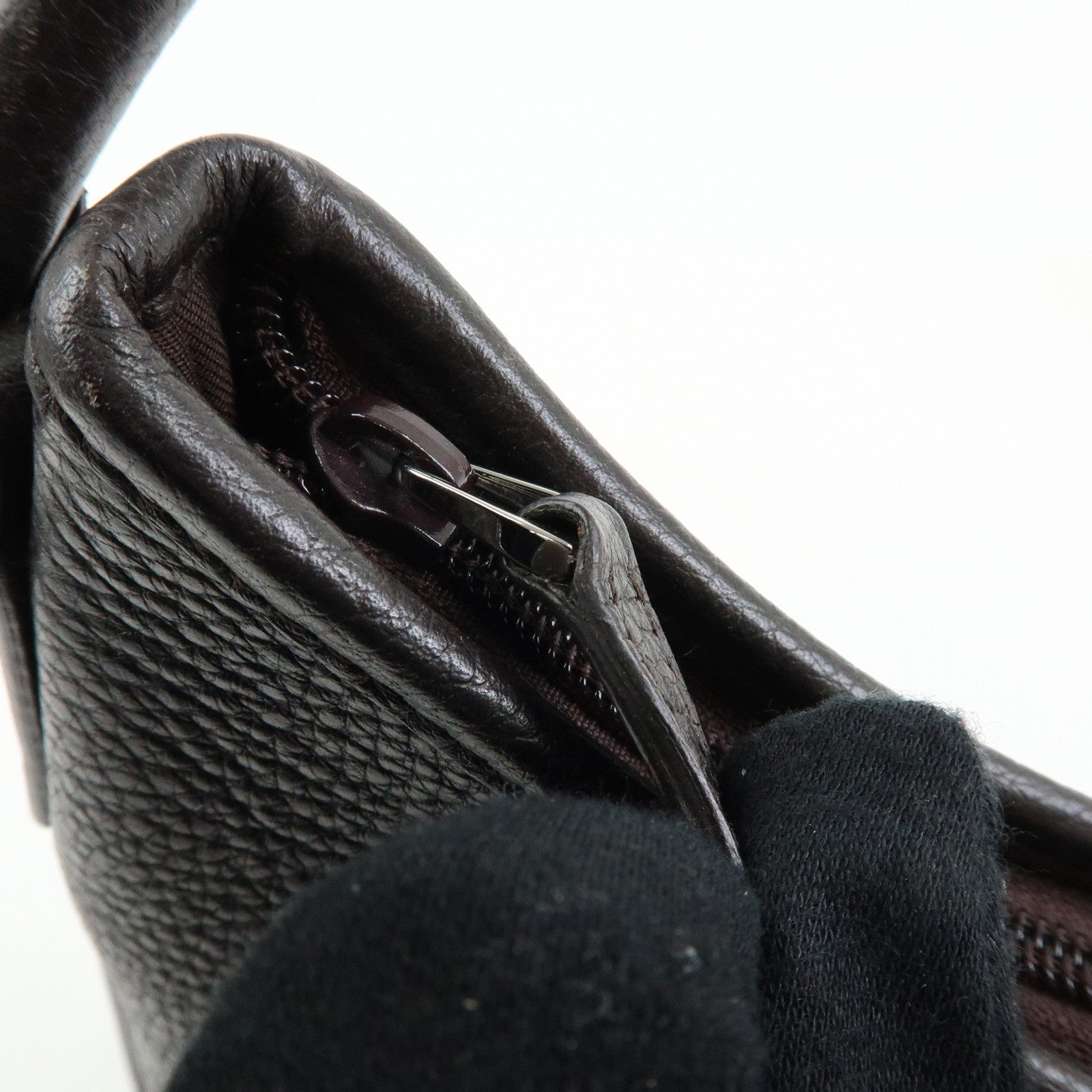 GUCCI Abbey Leather Shoulder Bag Hand Bag Black Silver 268637