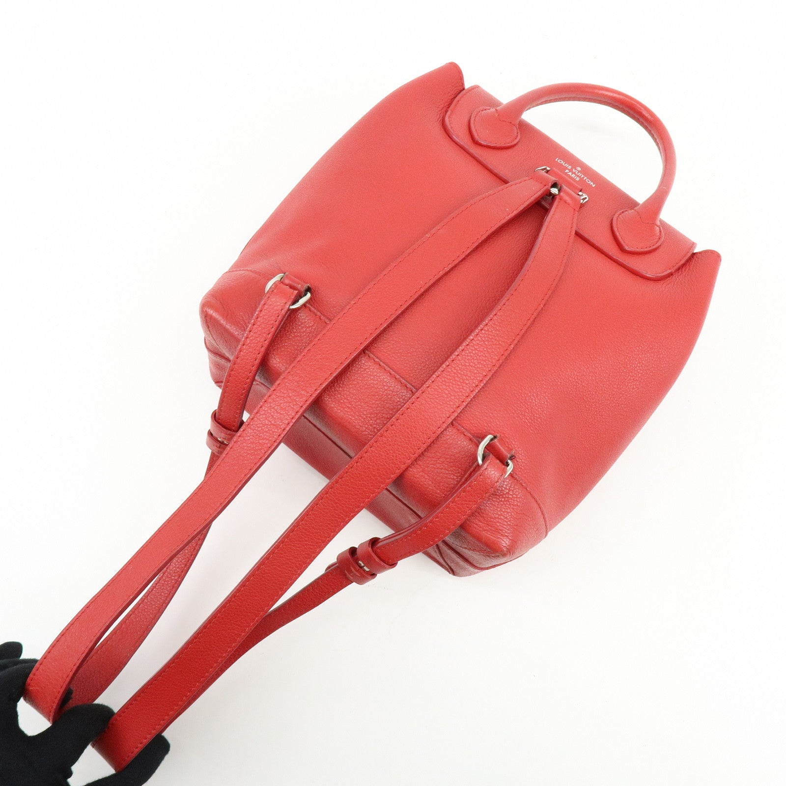 Louis Vuitton Lockme Taurillon Leather Backpack Rucksack Ruby M41818