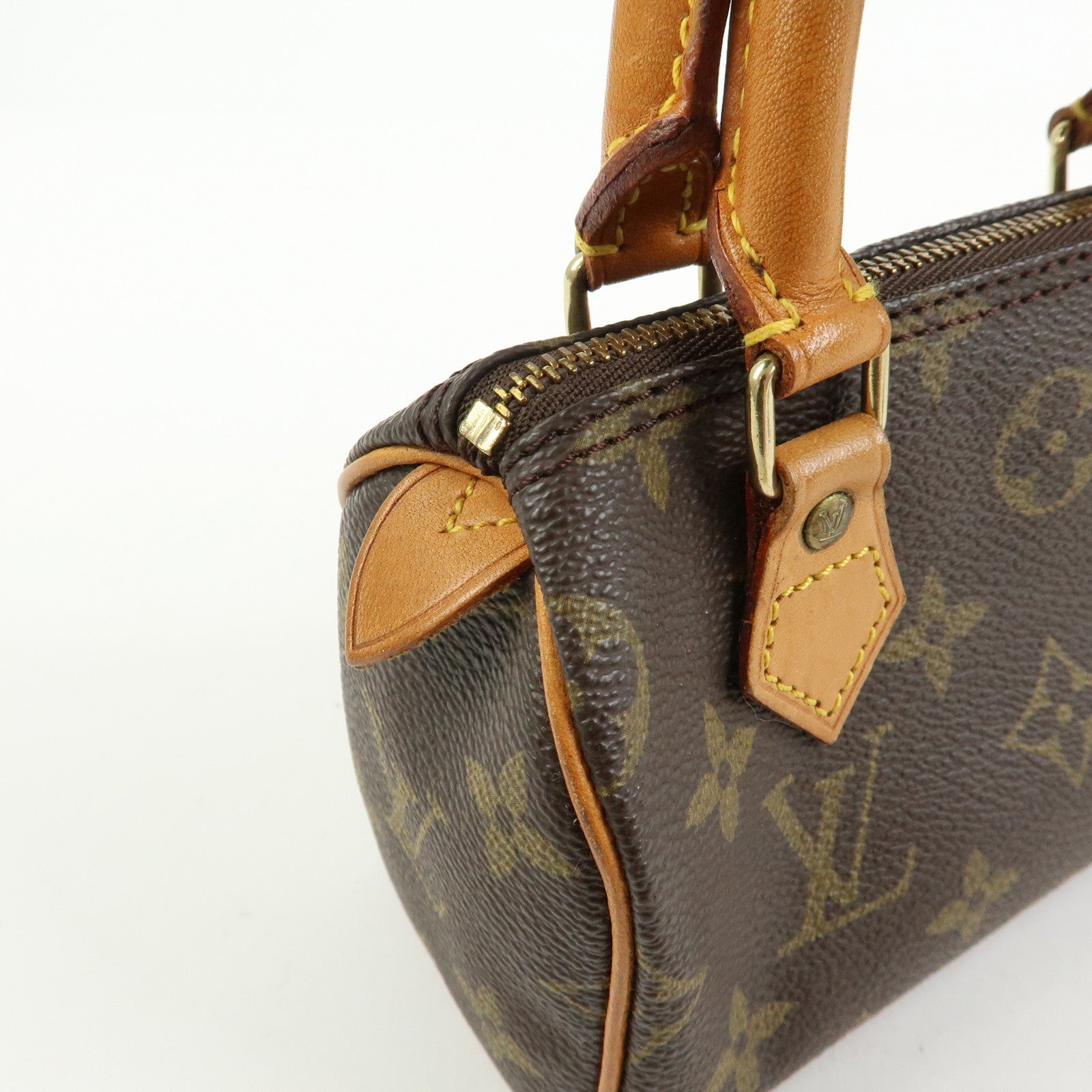 Louis Vuitton Monogram Mini Speedy Hand Bag Brown M41534