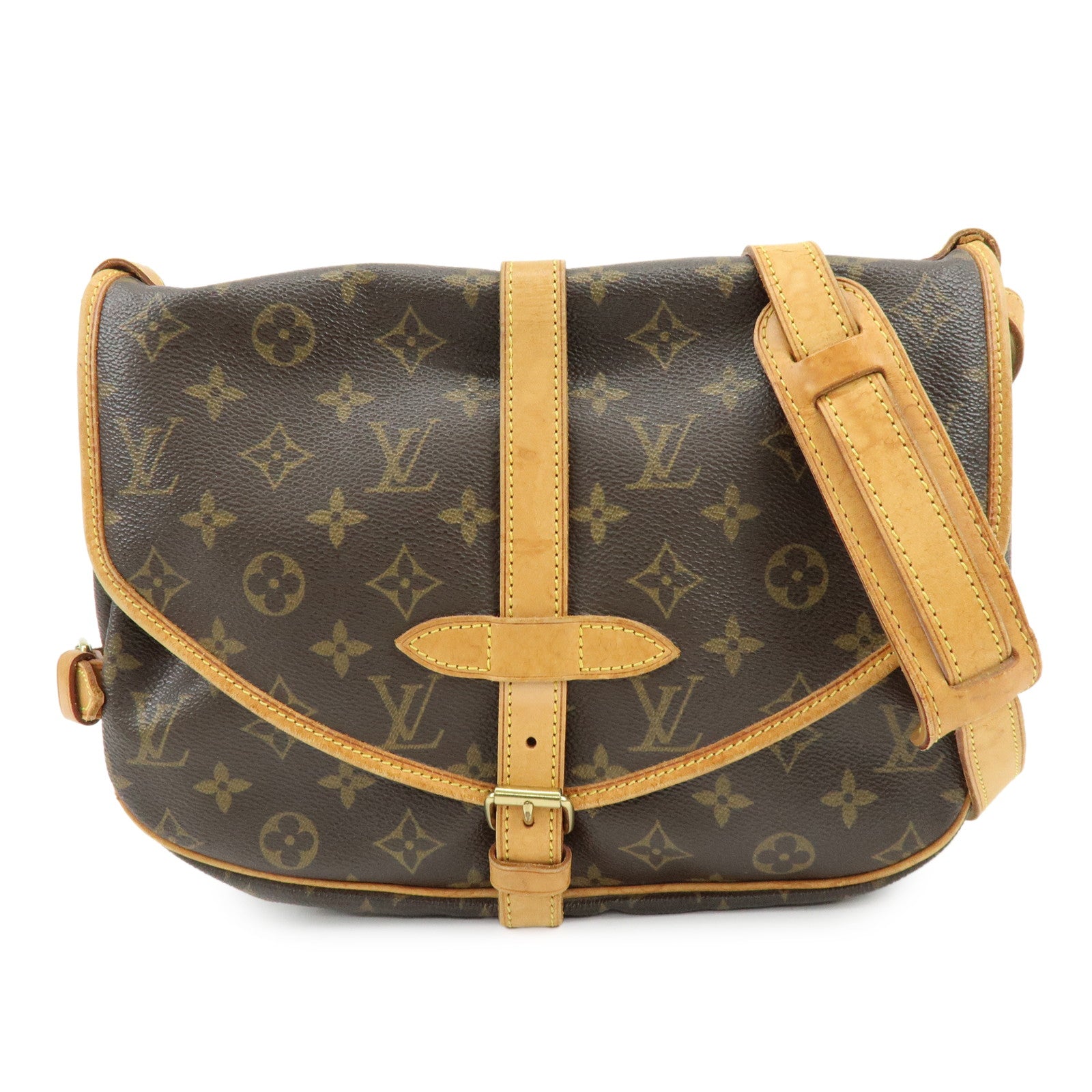 Louis Vuitton Monogram Saumur 30 Canvas Shoulder Bag Brown M42256