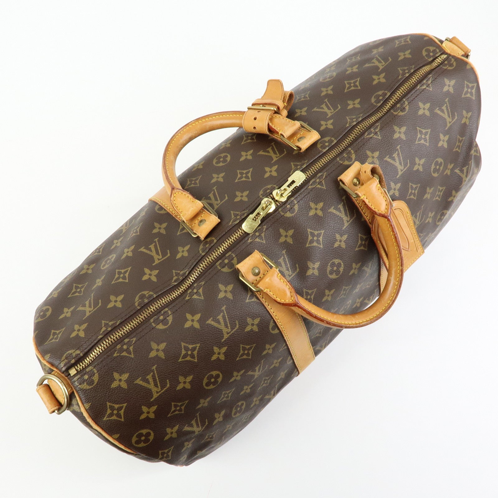 Louis Vuitton Monogram Keep All 50 Bandouliere Boston Bag Brown M41416