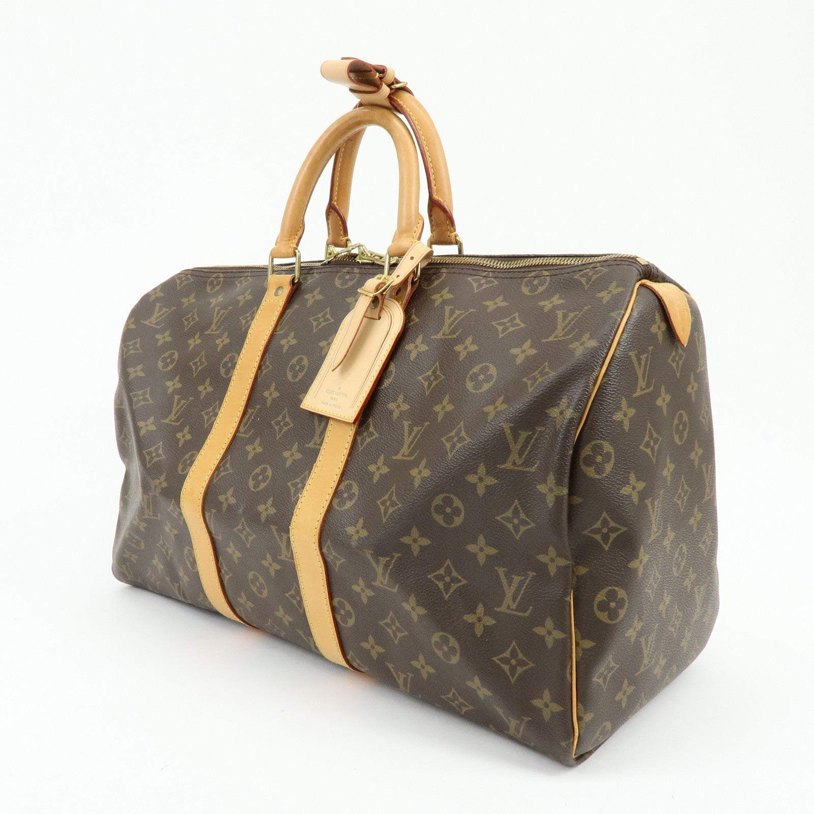 Louis Vuitton Monogram Keep All 45 Boston Bag Brown M41428