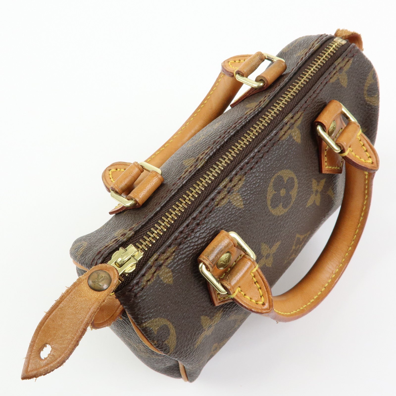 Louis Vuitton Monogram Mini Speedy Canvas Hand Bag & Strap M41534