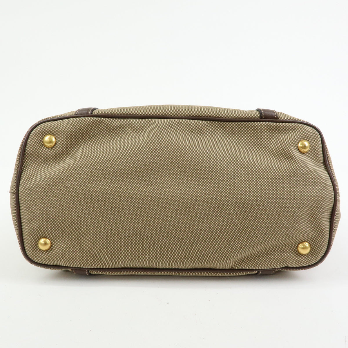 PRADA Triangle Logo Jacquard Canvas Leather 2Way Bag Hand Bag BN2832
