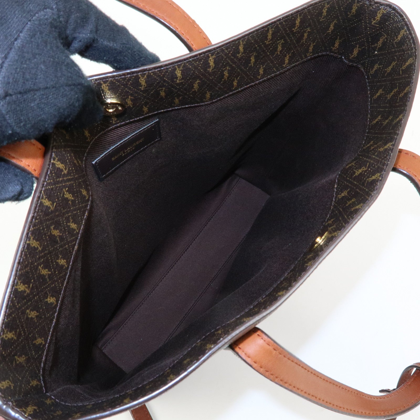 SAINT LAURENT PARIS Le Monogramme Toy Shopping Bag PVC Leather Tote Bag
