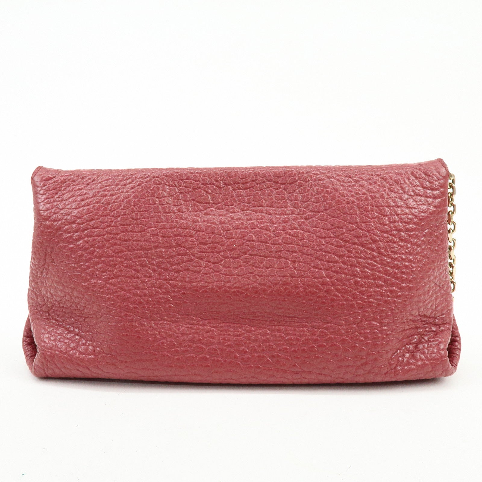 BURBERRY Leather Chain Shoulder Bag Clutch Bag Pink