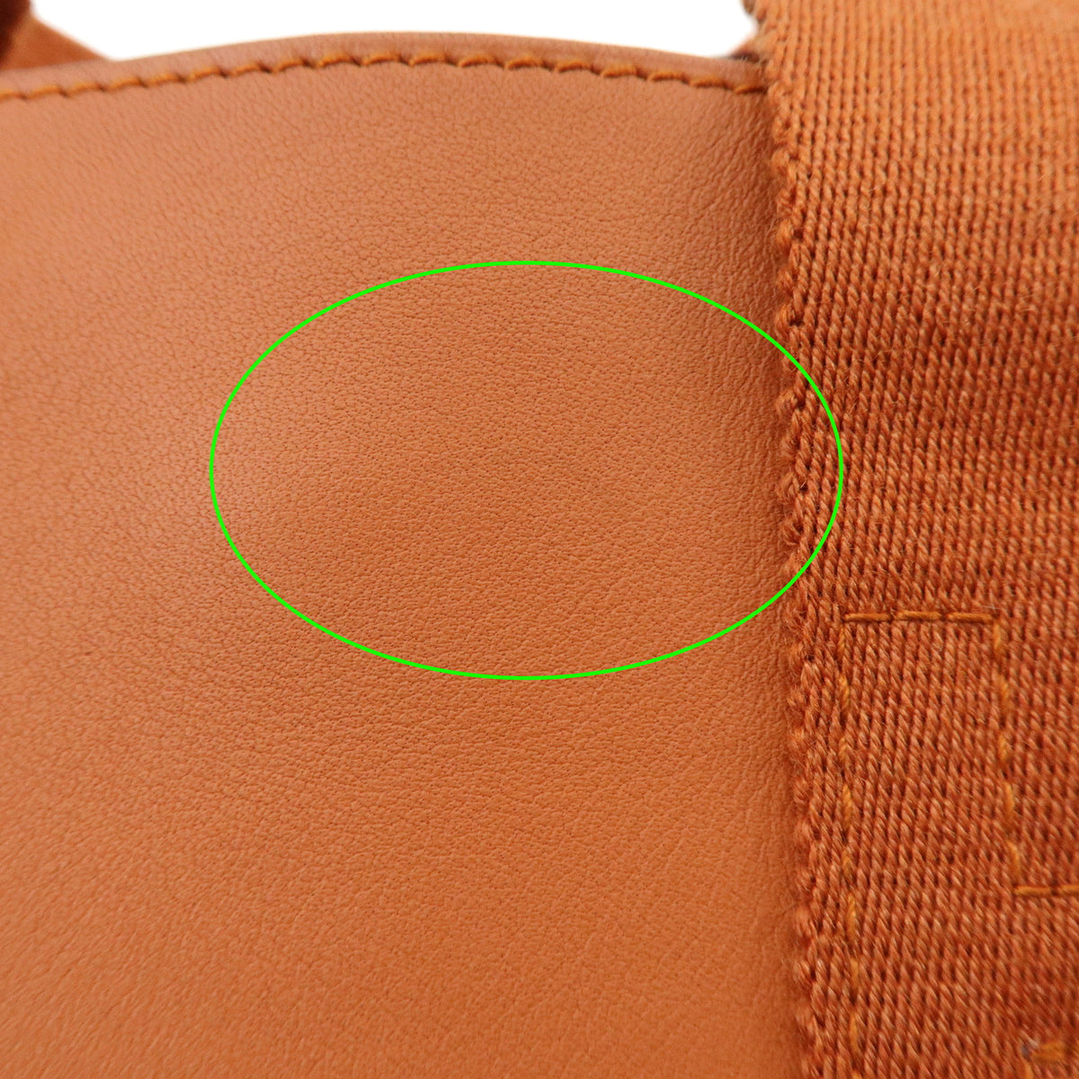 HERMES Valparaiso PM Toile Shevron Leather Tote Bag Hand Bag Potiron
