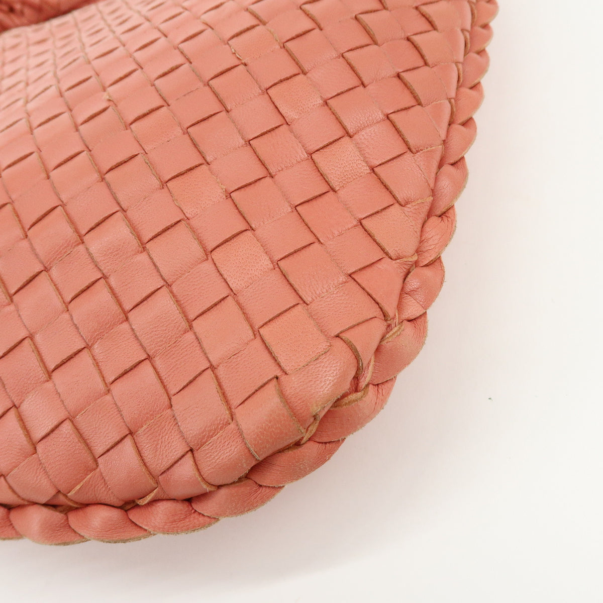 BOTTEGA VENETA Hobo Intrecciato Leather Shoulder Bag Coral