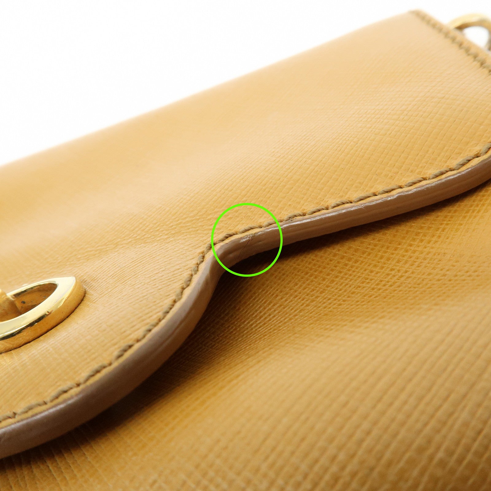 Ferragamo Gancini Leather Chain Shoulder Bag Crossbody Bag Light Brown
