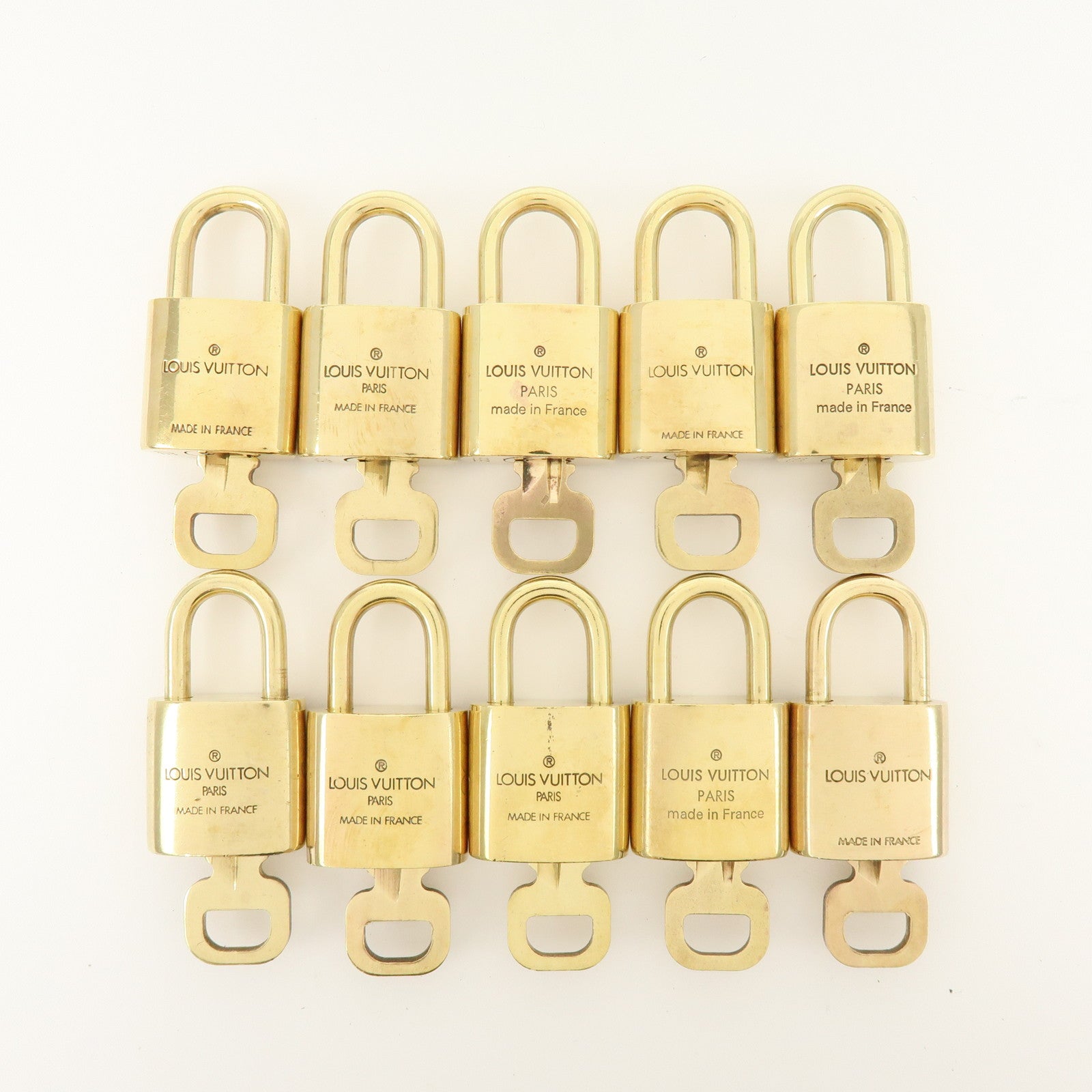 Louis Vuitton Lot of 10 Lock & Key Cadena Key Lock Gold